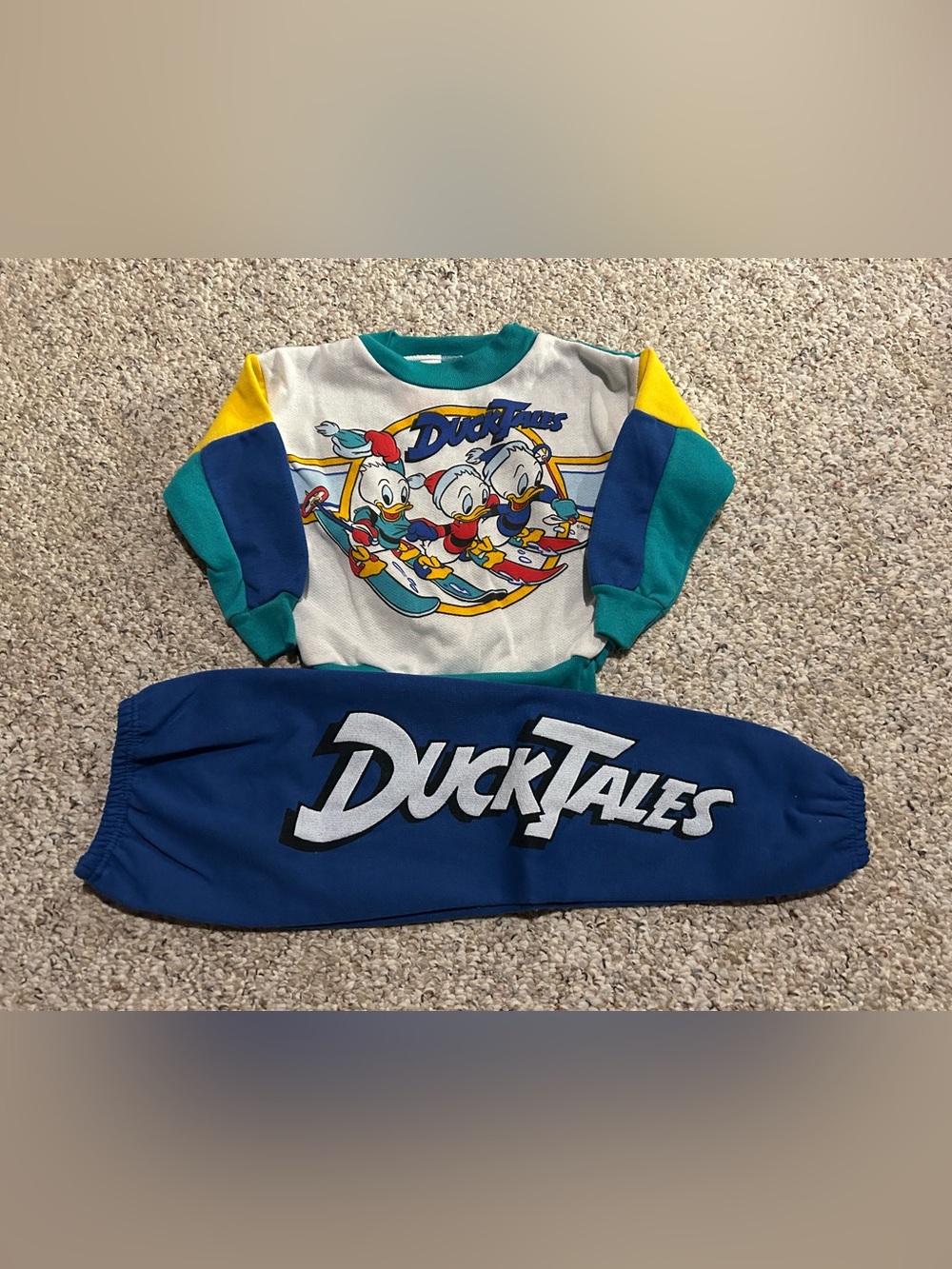 New Vintage DuckTales Huey, Louie & Dewey Sweatshirt & Pants Set - Size 3